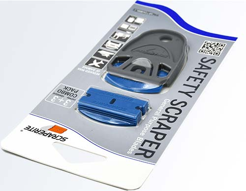 SRTD33MBL – Scraperite  Plastic blades combo pack Medium Blue with Dwarf holder