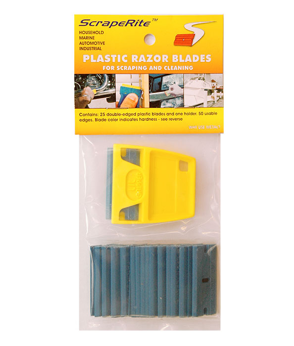 25 pack rectangle Polycarbonate blue blades - original series - SR25LGYPCB