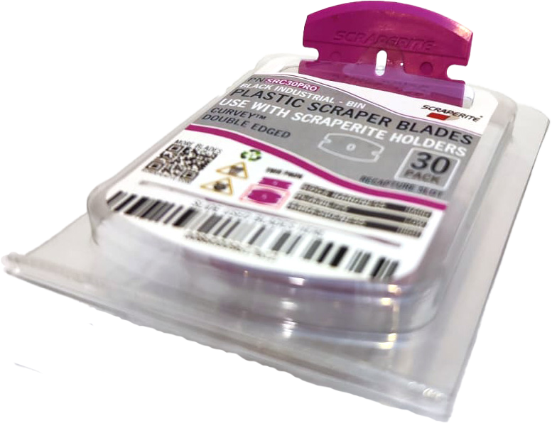 SRC30PRO - Scraperite Plastic razor blade PRO Magenta curved replacement 30 pack
