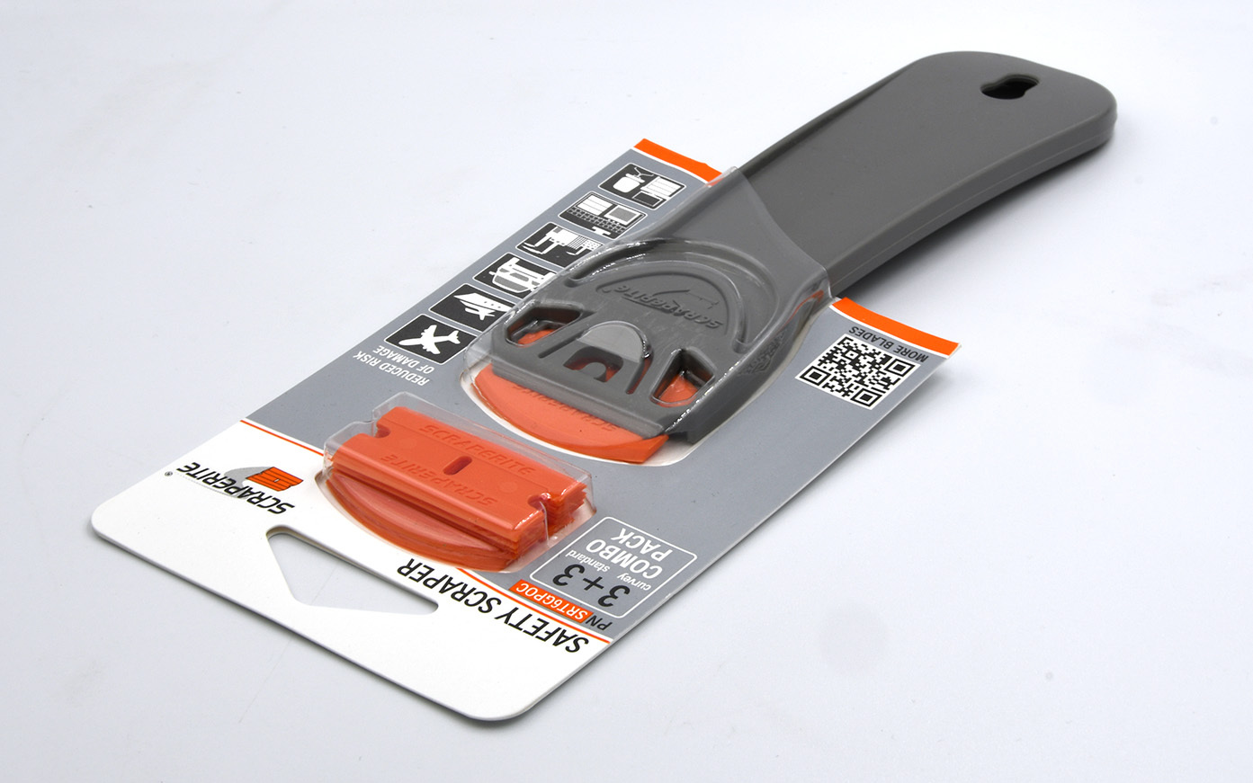 SRT33GPO - Scraperite Plastic blades combo pack General Purpose Orange with holder