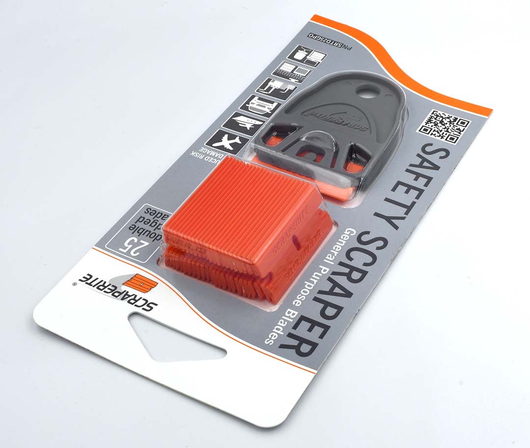 SRTD25GPO - Scraperite Plastic razor blade General Purpose Orange replacement 25 pack and Dwarf holder